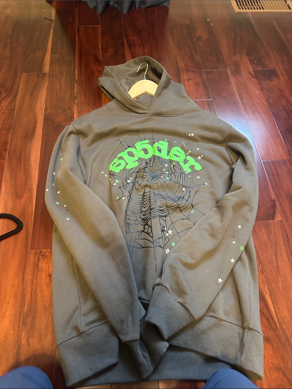 Sp5der hoodie green and brown